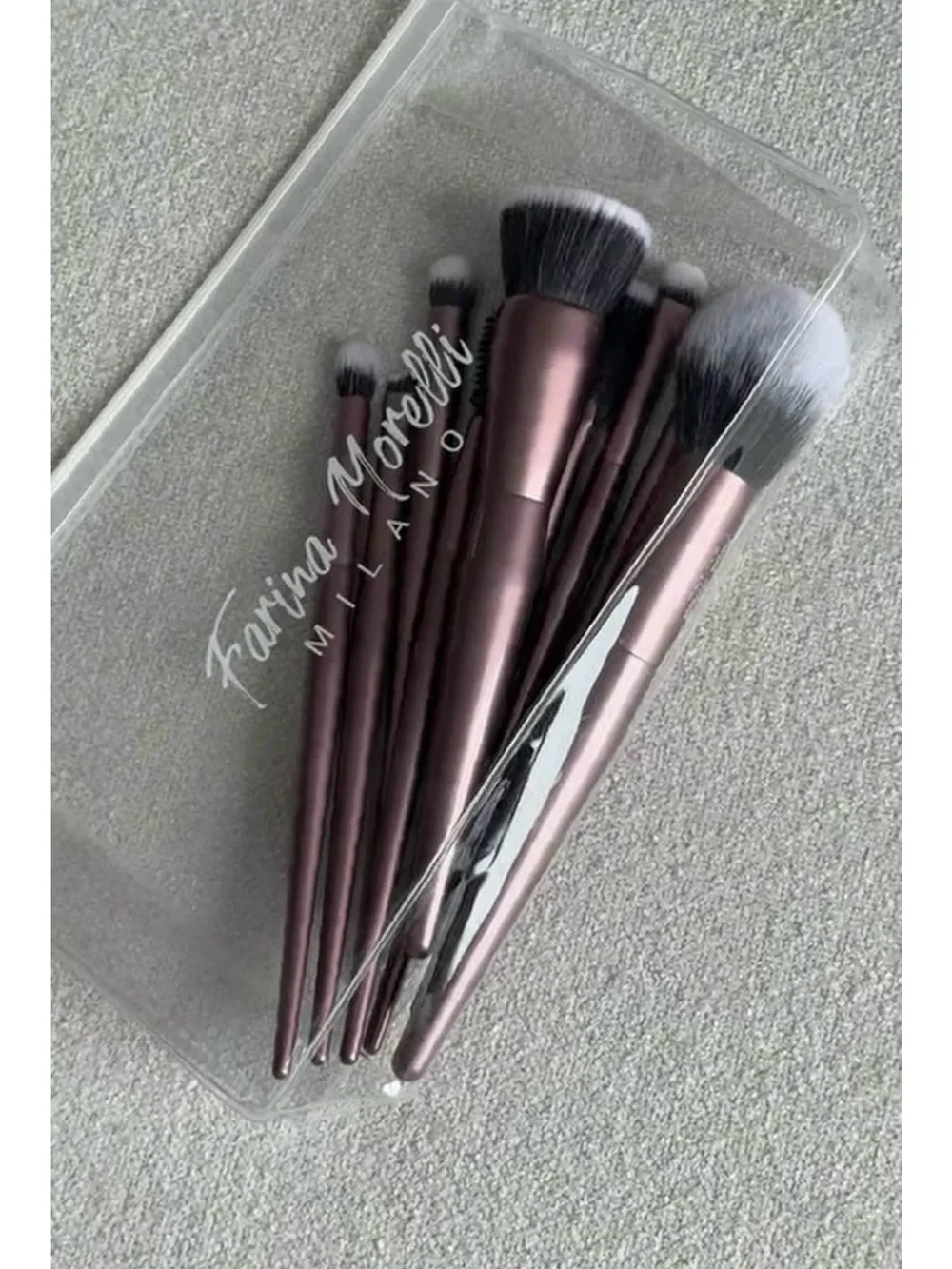 Farina Morelli Milano 10-piece make up brush set + travel pouch - NEW, never use